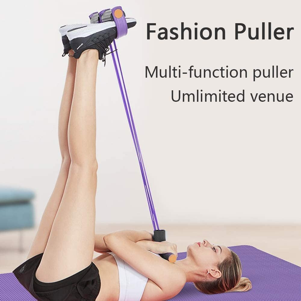 Multifunctional 6-Tube Tension Rope: Elastic Yoga Pedal Puller Resistance Band, Natural Latex Fitness Equipment for Abdomen, Waist, Arm, Leg Training & Slimming