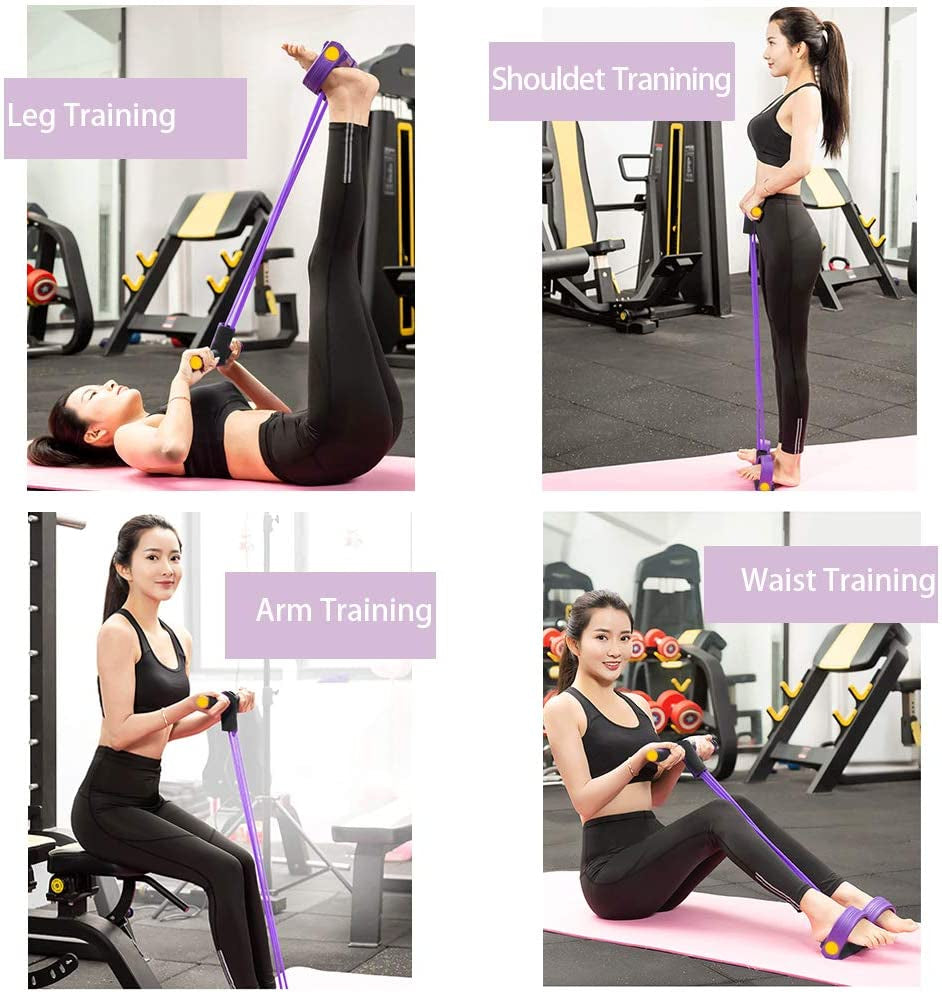 Multifunctional 6-Tube Tension Rope: Elastic Yoga Pedal Puller Resistance Band, Natural Latex Fitness Equipment for Abdomen, Waist, Arm, Leg Training & Slimming