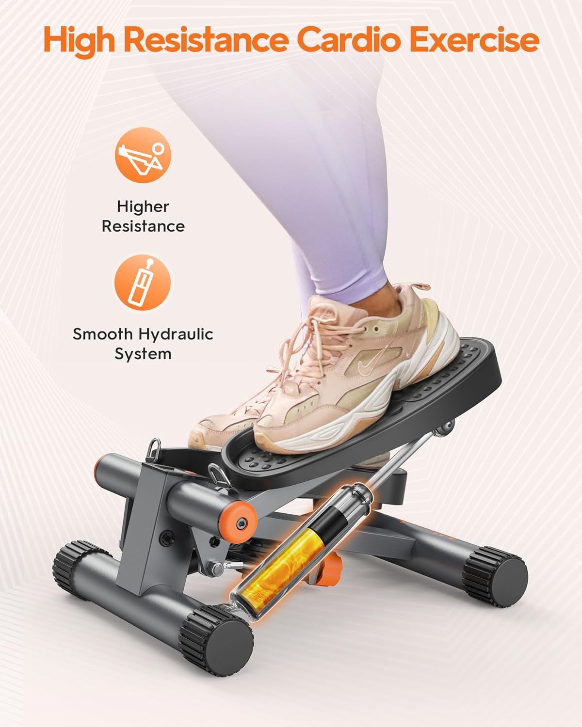 Mini Stepper: Exercise Stair with Resistance Bands, 300LBS Capacity & LCD Monitor