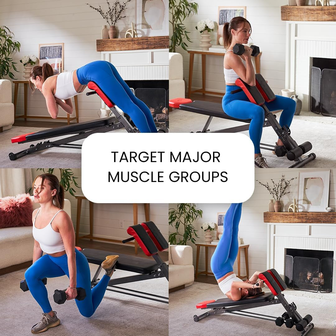 All-in-One Multi-Functional Workout Bench - Versatile Gym Equipment for Sit-ups, Decline, Flat Bench, and Hyper Back Extensions