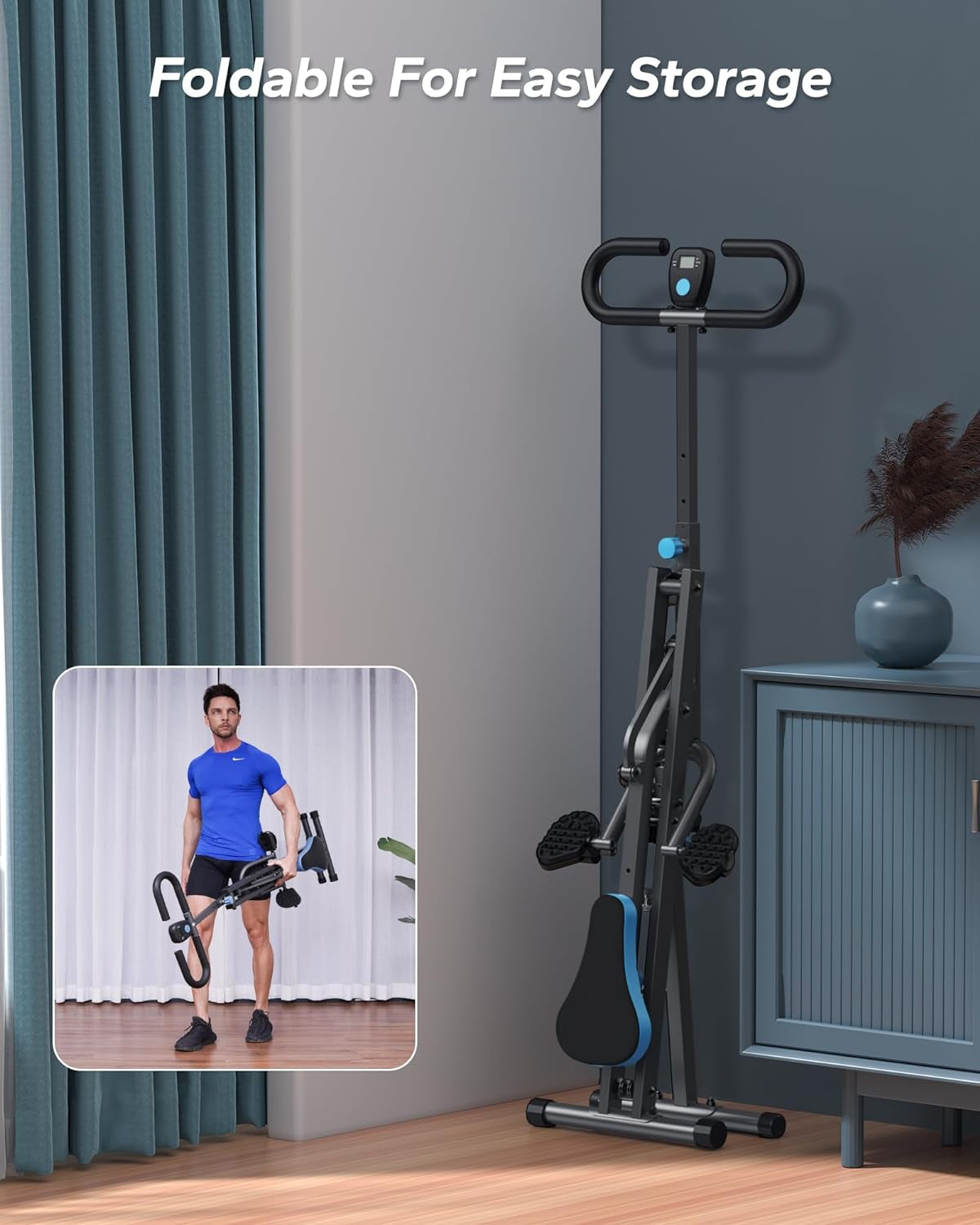 2-in-1 Squat and Rowing Machine R07: Foldable, Easy-to-Set-Up Home Exercise Equipment for Glutes and Leg Workouts