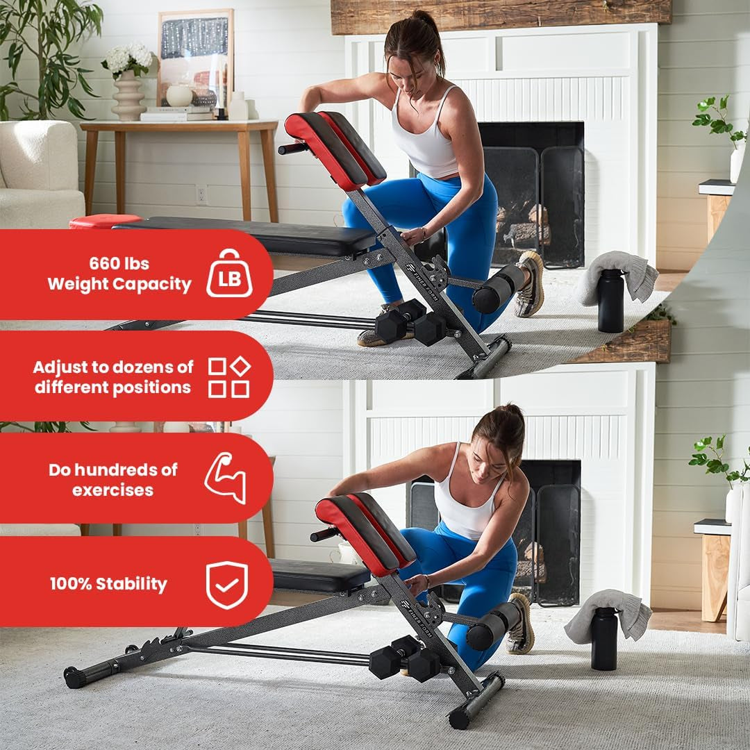 All-in-One Multi-Functional Workout Bench - Versatile Gym Equipment for Sit-ups, Decline, Flat Bench, and Hyper Back Extensions