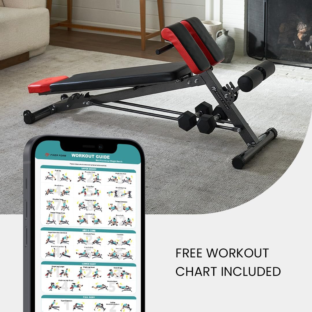 All-in-One Multi-Functional Workout Bench - Versatile Gym Equipment for Sit-ups, Decline, Flat Bench, and Hyper Back Extensions