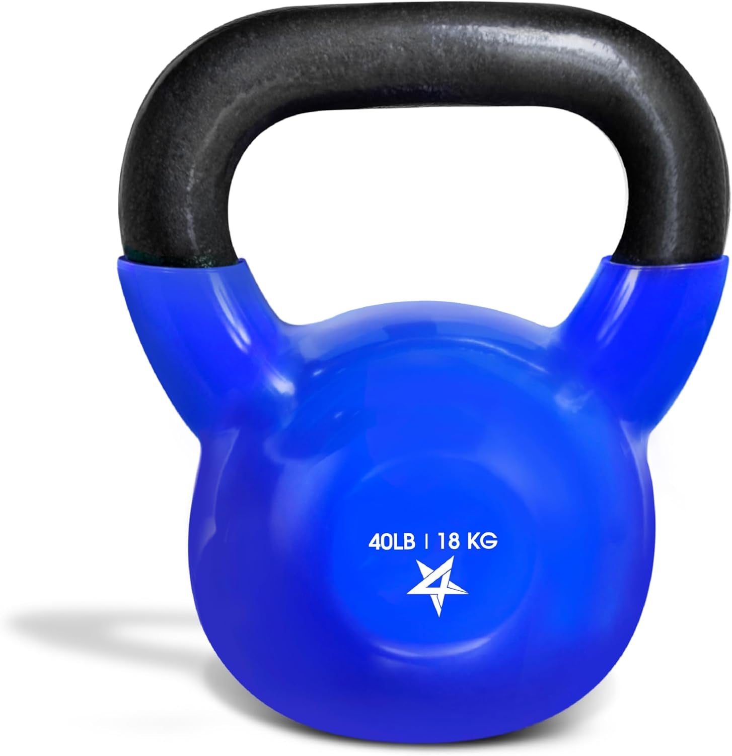 Vinyl-Coated Cast Iron Kettlebell – Ideal for Full Body Workouts, Strength Training & Grip Exercises, PVC