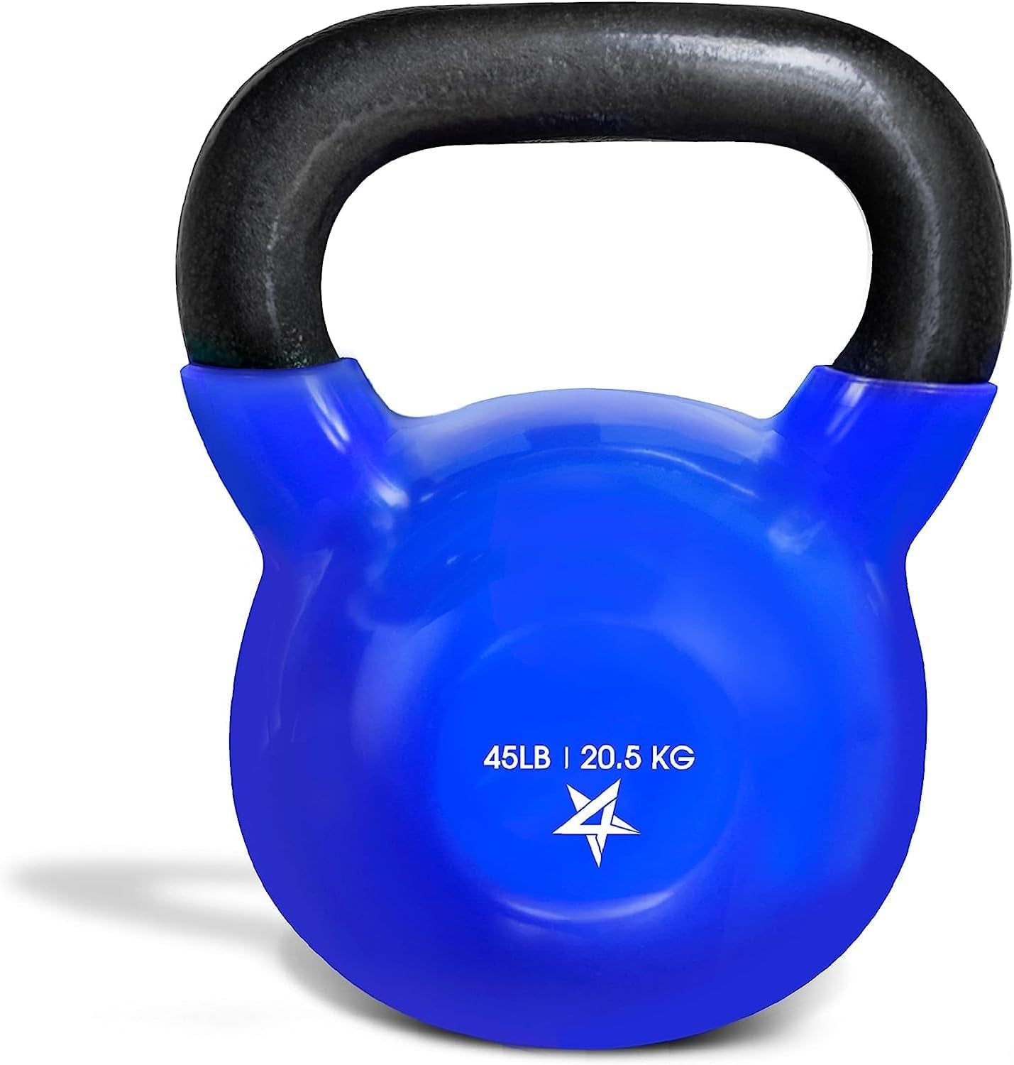Vinyl-Coated Cast Iron Kettlebell – Ideal for Full Body Workouts, Strength Training & Grip Exercises, PVC
