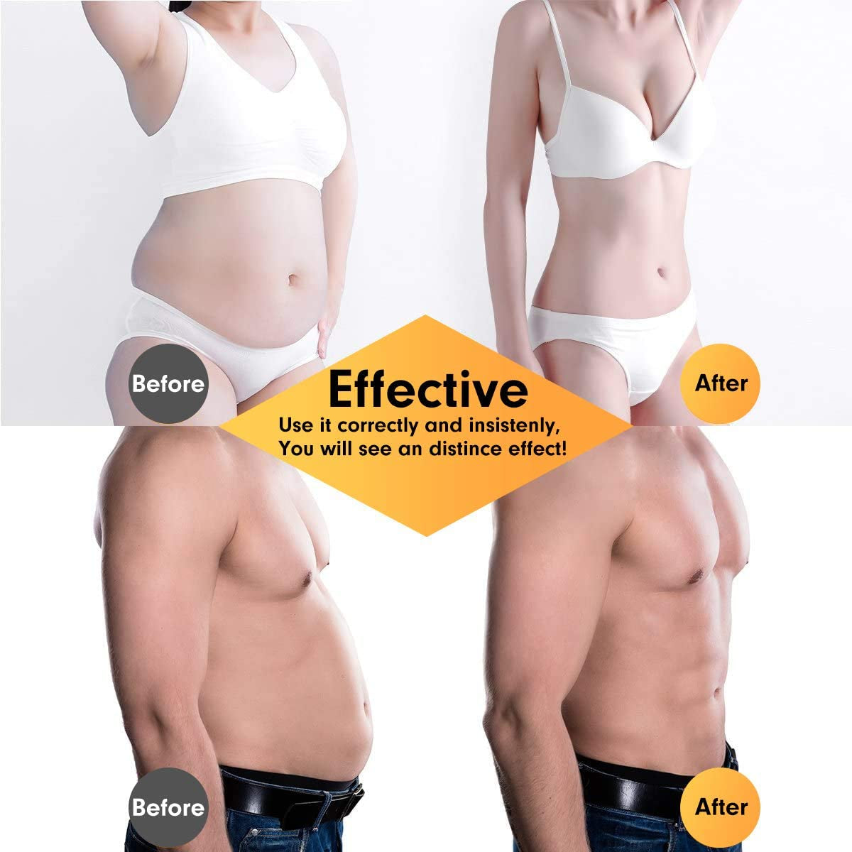 Portable Abdominal Toning Belt - ABS Stimulator & Ab Machine for Home and Office Fitness - Black