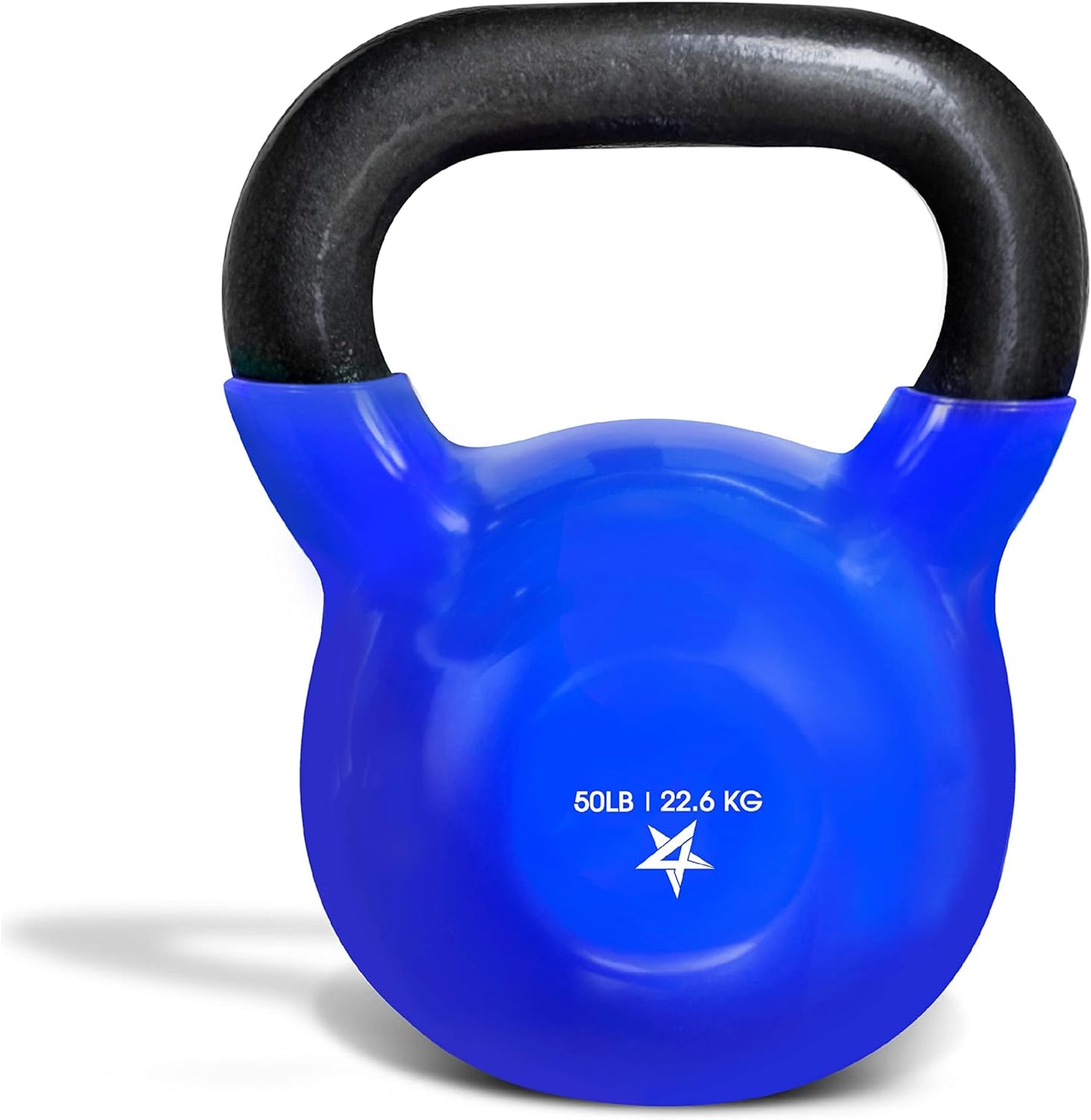 Vinyl-Coated Cast Iron Kettlebell – Ideal for Full Body Workouts, Strength Training & Grip Exercises, PVC