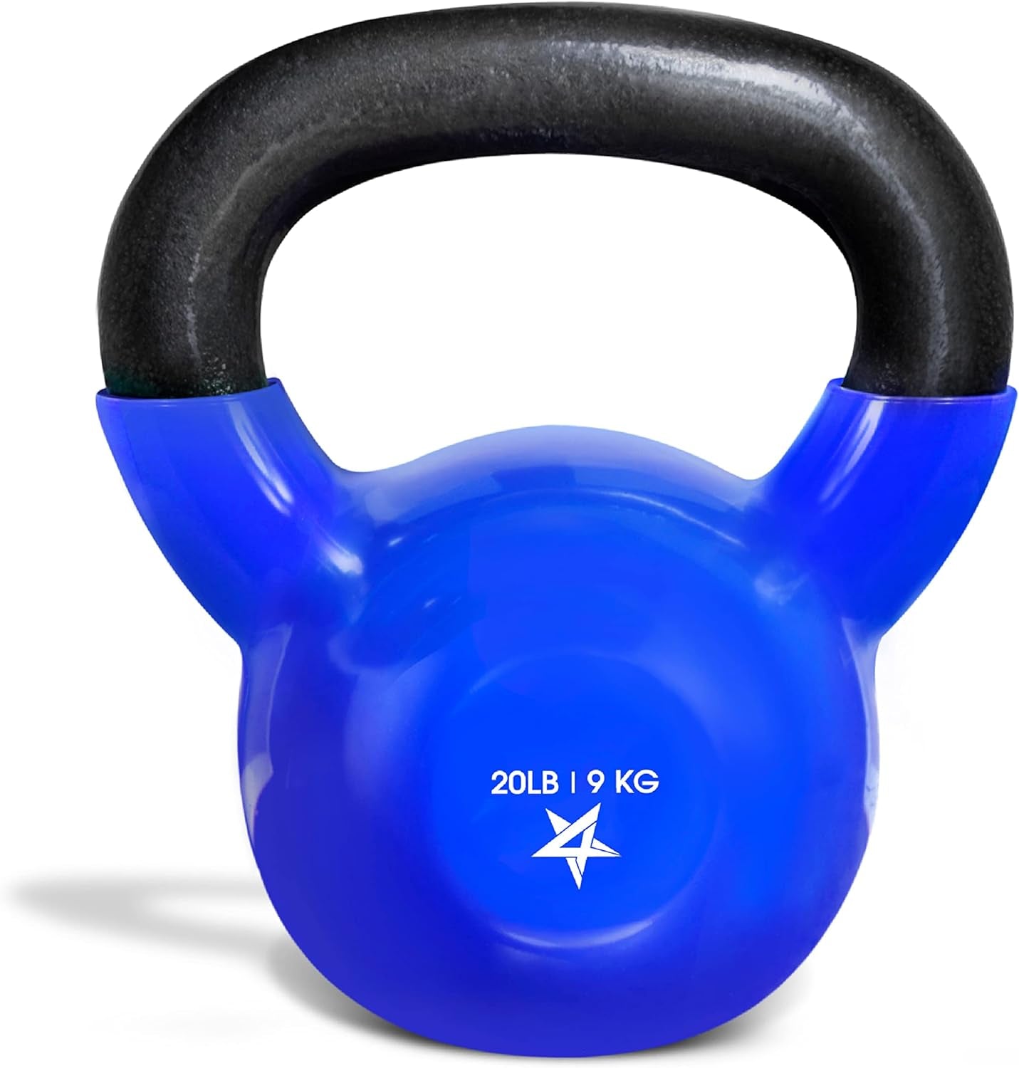 Vinyl-Coated Cast Iron Kettlebell – Ideal for Full Body Workouts, Strength Training & Grip Exercises, PVC