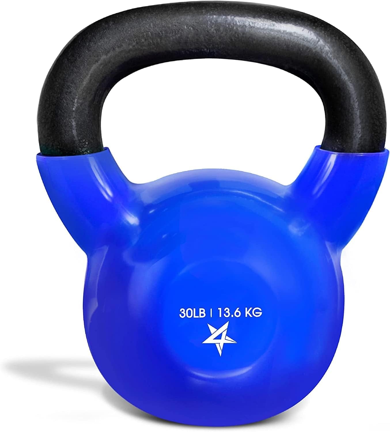 Vinyl-Coated Cast Iron Kettlebell – Ideal for Full Body Workouts, Strength Training & Grip Exercises, PVC