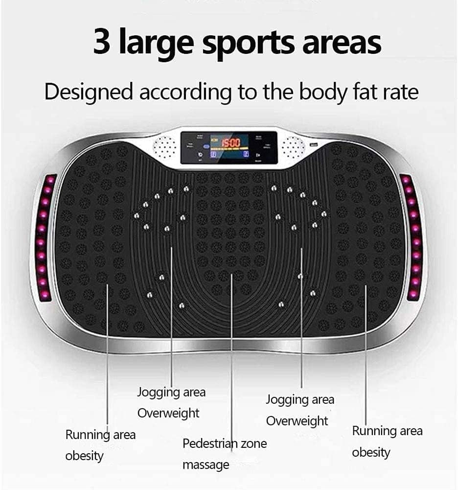 Vibration Plate Fitness Machine with Resistance Bands - 120-Level Full Body Workout & Weight Loss Platform, Includes Remote & Bluetooth, Ideal for Home Gym