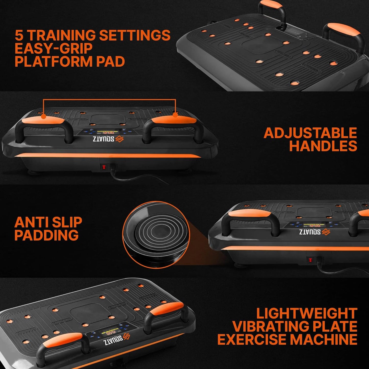 Vibration Plate Set for Pain Relief & Weight Loss - Includes Resistance Bands & Pilates Rod