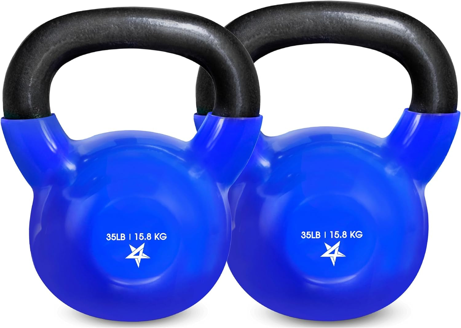 Vinyl-Coated Cast Iron Kettlebell – Ideal for Full Body Workouts, Strength Training & Grip Exercises, PVC
