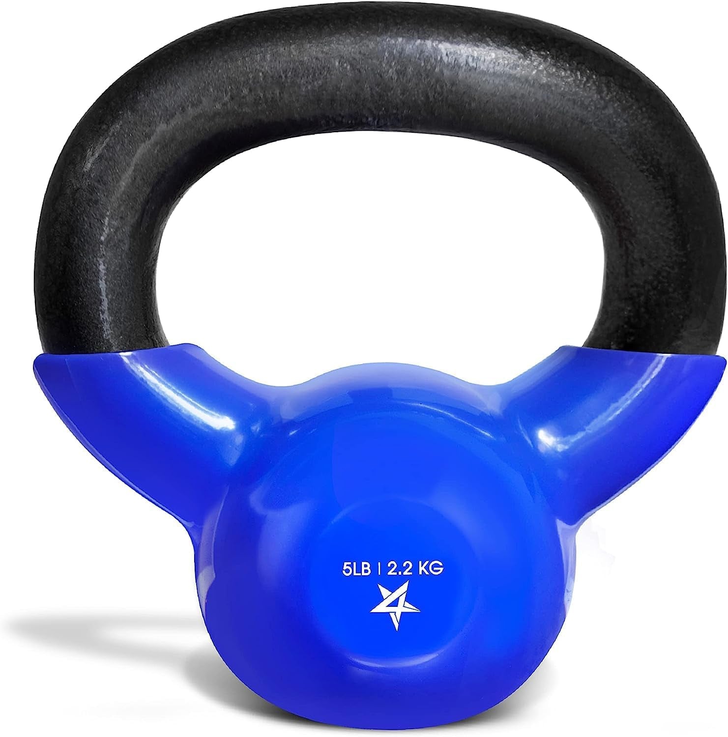 Vinyl-Coated Cast Iron Kettlebell – Ideal for Full Body Workouts, Strength Training & Grip Exercises, PVC