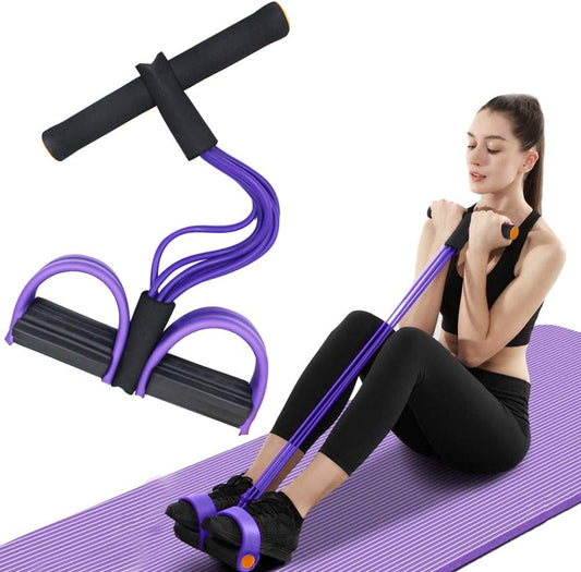 Multifunctional 6-Tube Tension Rope: Elastic Yoga Pedal Puller Resistance Band, Natural Latex Fitness Equipment for Abdomen, Waist, Arm, Leg Training & Slimming