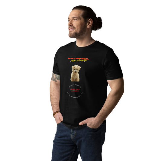 Lizifyuv Unisex organic cotton t-shirt;'My Dog, A Furry Meteor' Quote - Pet Humor Tee for Dog Owners, Love & Laughter Apparel, Gift for Animal Lovers